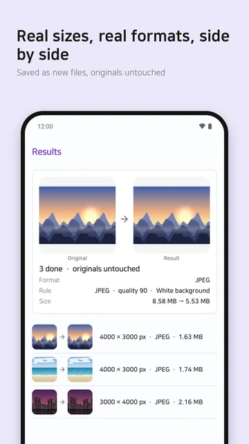 Original and result side by side
