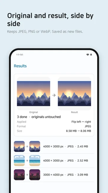 Original and result side by side